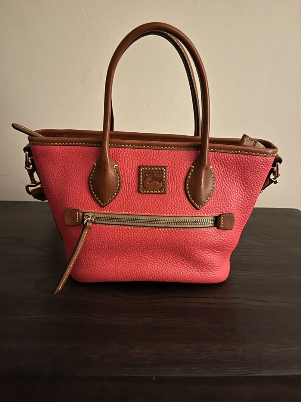 Dooney & Bourke Geranium Pebble Leather Small Tote